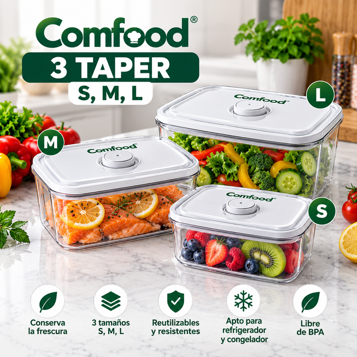 Juego completo de tres bandejas Comfood en tallas S, M y L